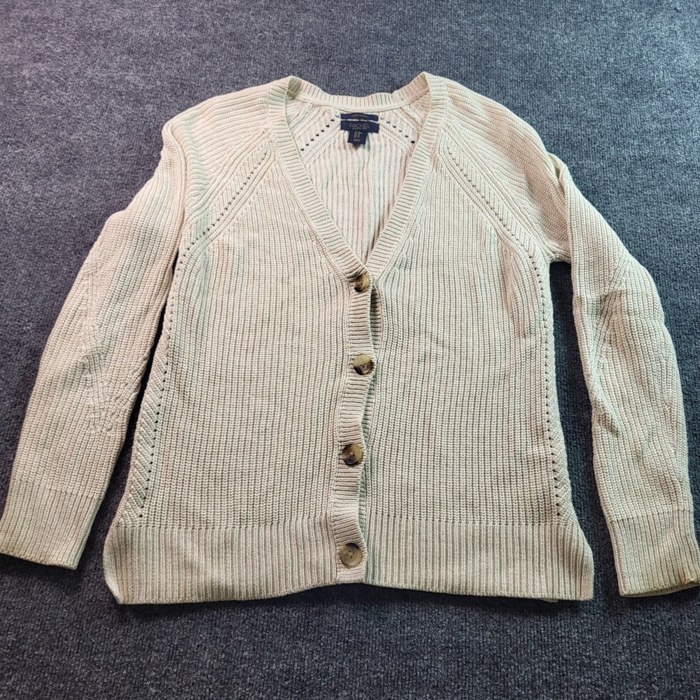Rachel Roy Women's‎ Cotton Knit Cardigan Sweater - Medium Button Front